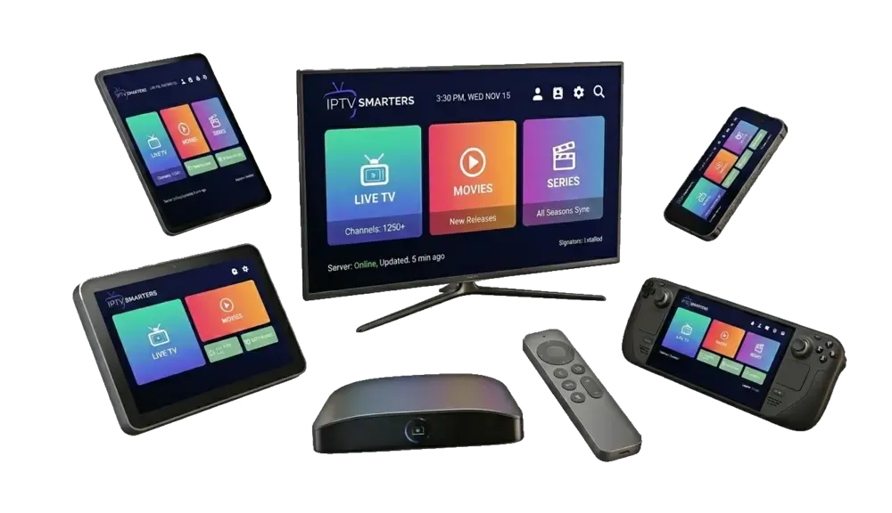 IPTV installation guide devices: TV, tablet, laptop and phone